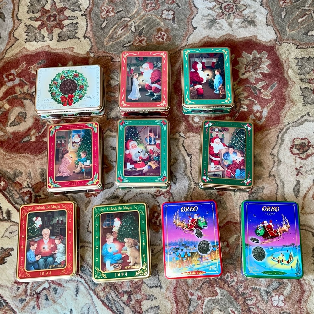 SET of TEN vintage Oreo Tins from 1990-1995